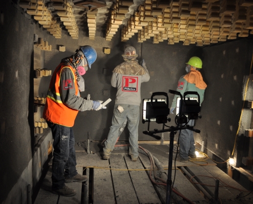 Plibrico Furnace Wall Installation